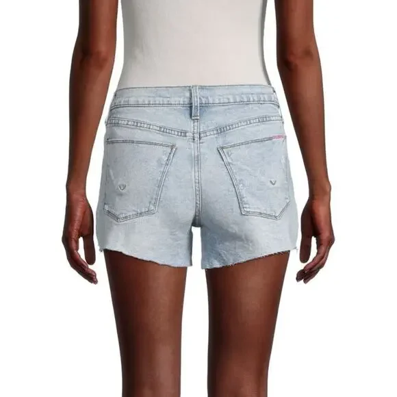 Hudson Gracie Alexandria Shorts Mid Rise Distressed Ripped Cutoff Denim NWOT 32